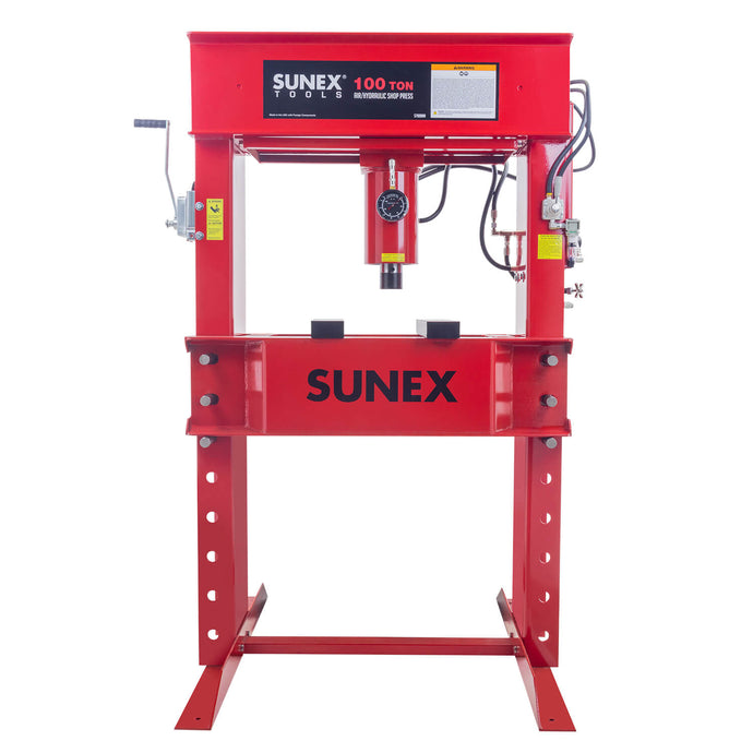 Sunex 57100AHA - Prensa de taller neumática/hidráulica de 100 toneladas